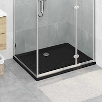 vidaXL Duschbas Tray med Prickar 100 x 80 x 4 cm ABS Svart