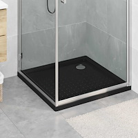 vidaXL Duschbas Tray med Prickar 80 x 80 x 4 cm ABS Svart