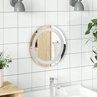 vidaXL LED Badrumsspegel med spegel Transparent Ø 30 cm härdat glas