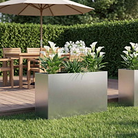 vidaXL Trädgårdsplanterare Silver 80 x 30 x 40 cm Galvaniserat stål