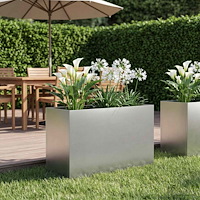 vidaXL Trädgårdsplanterare Silver 80 x 40 x 50 cm Rostfritt stål