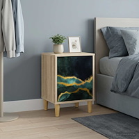vidaXL Nattduksbord WIJHE Sonoma-ek 36 x 33 x 50 cm Konstruerat trä