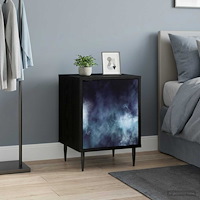 vidaXL Nattduksbord RAALTE Svart ek 36 x 33 x 51 cm Konstruerat trä