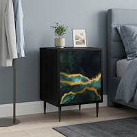 vidaXL Nattduksbord WIJHE Svart ek 36 x 33 x 51 cm Konstruerat trä