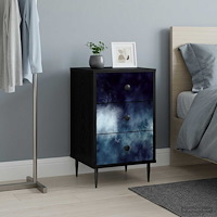 vidaXL Nattduksbord RAALTE Svart ek 36 x 33 x 61 cm Konstruerat trä
