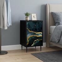 vidaXL Nattduksbord WIJHE Svart ek 36 x 33 x 61 cm Konstruerat trä