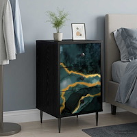 vidaXL Nattduksbord WIJHE 2 st Svart ek 36 x 33 x 61 cm