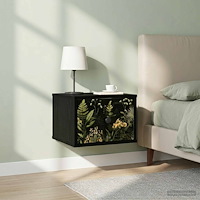 vidaXL Väggmonterad sänggavel RHENEN 2 st Svart ek 36 x 33 x 25 cm