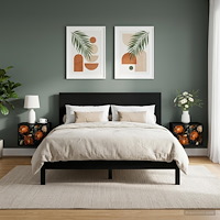 vidaXL Väggmonterad sänggavel LOCHEM 2 st Svart ek 36 x 33 x 25 cm