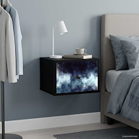vidaXL Väggmonterad sänggavel RAALTE 2 st Svart ek 36 x 33 x 25 cm