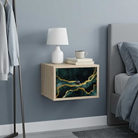 vidaXL Väggmonterad sänggavel WIJHE Sonoma-ek 36 x 33 x 25 cm