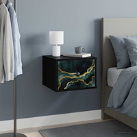vidaXL Väggmonterad sänggavel WIJHE 2 st Svart ek 36 x 33 x 25 cm