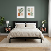 vidaXL Väggmonterad sänggavel BORNE 2 st Svart ek 36 x 33 x 25 cm