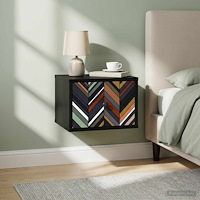 vidaXL Väggmonterad sänggavel OMMEN Svart ek 36 x 33 x 25 cm