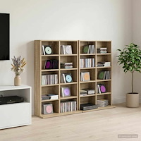 vidaXL CD Skåp 2 st Sonoma-ek 65 x 23,5 x 97,5 cm Konstruerat trä