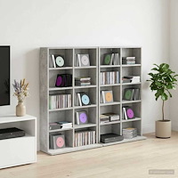 vidaXL CD Skåp 2 st Betonggrå 65 x 23,5 x 97,5 cm Konstruerat trä