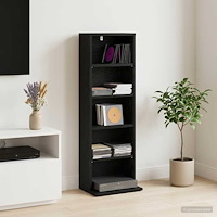 vidaXL CD Skåp Svart ek 33 x 23,5 x 97,5 cm Konstruerat trä
