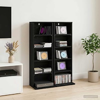 vidaXL CD Skåp 2 st Svart ek 33 x 23,5 x 97,5 cm Konstruerat trä
