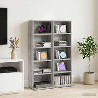 vidaXL CD Skåp 2 st Grå Sonoma 33 x 23,5 x 97,5 cm Konstruerat trä