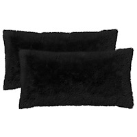 vidaXL Kudde med kudde HEERLEN 2 st Svart PV Fleece