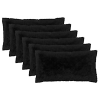 vidaXL Kudde med kudde HEERLEN 6 st Svart PV Fleece