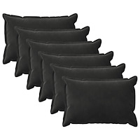vidaXL Kudde med kudde HOUTEN 6 st Svart Sammet