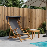 vidaXL Deck Chair 3 Position Massiv Eukalyptus Trä Grå