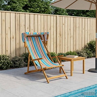 vidaXL Deck Chair 3 Position Massiv Eukalyptus Trä Flerfärgsdesign