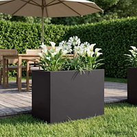 vidaXL Trädgårdsplanterare Svart 50 x 40 x 50 cm Kallvalsat stål