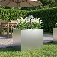 vidaXL Trädgårdsplanterare Silver 50 x 40 x 50 cm Galvaniserat stål
