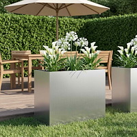 vidaXL Trädgårdsplanterare Silver 60 x 30 x 40 cm Galvaniserat stål