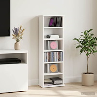 vidaXL CD Skåp Vit 32 x 17 x 92 cm Konstruerat trä