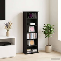 vidaXL CD Skåp Svart ek 60 x 17 x 92 cm Konstruerat trä