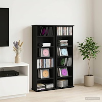 vidaXL CD Skåp 2 st Svart ek 60 x 17 x 92 cm Konstruerat trä