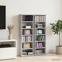 vidaXL CD Skåp 2 st Betonggrå 60 x 17 x 92 cm Konstruerat trä