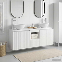 vidaXL Badrumsskåpsset 3 st Vit 49,5 x 35 x 63 cm Konstruerat trä