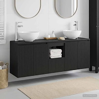 vidaXL Badrumsskåpsset 3 st Svart 49,5 x 35 x 63 cm Konstruerat trä