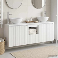 vidaXL Badrumsskåpsset 3 st Vit 49,5 x 41 x 64,5 cm Konstruerat trä