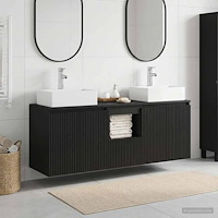 vidaXL Badrumsskåpsset 3 st Svart 49,5 x 41 x 62,5 cm Konstruerat trä