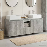 vidaXL Badrumsskåpsset 3 st Betonggrå 49,5 x 41 x 62,5 cm