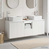 vidaXL Badrumsskåpsset 3 st Vit 53 x 35 x 63 cm Konstruerat trä