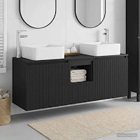 vidaXL Badrumsskåpsset 3 st Svart 53 x 35 x 63 cm Konstruerat trä