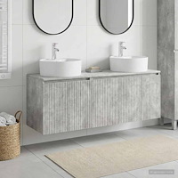 vidaXL Badrumsskåpsset 3 st Betonggrå 49,5 x 44,5 x 65 cm