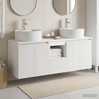 vidaXL Badrumsskåpsset 3 st Vit 49,5 x 44,5 x 65 cm Konstruerat trä