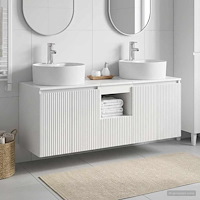 vidaXL Badrumsskåpsset 3 st Vit högglans 49,5 x 44,5 x 65 cm