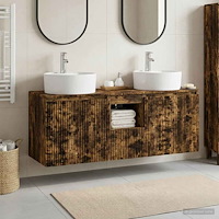vidaXL Badrumsskåpsset 3 st Rökt ek 49,5 x 44,5 x 65 cm