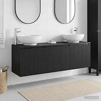 vidaXL Badrumsskåpsset 3 st Svart 49,5 x 44,5 x 65 cm Konstruerat trä