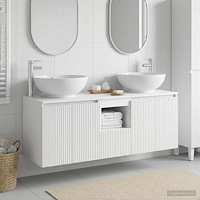 vidaXL Badrumsskåpsset 3 st Vit 49,5 x 44,5 x 65 cm Konstruerat trä