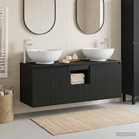 vidaXL Badrumsskåpsset 3 st Svart 49,5 x 44,5 x 65 cm Konstruerat trä