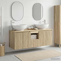 vidaXL Badrumsskåpsset 3 st Sonoma-ek 49,5 x 44,5 x 65 cm
